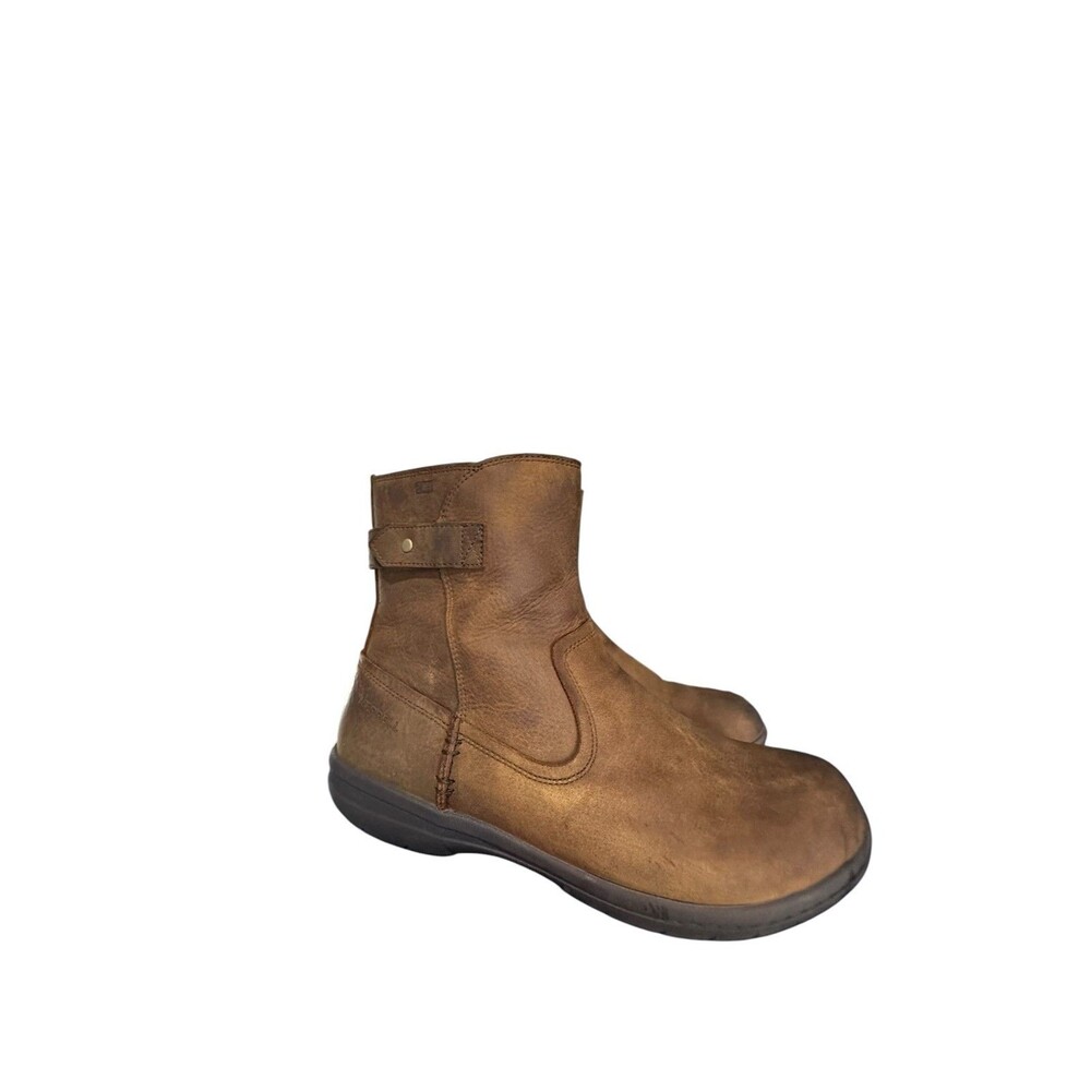Merrell Women's Encore Kassie Mid Waterproof Boots Brown Leather Side Zip Sz 8